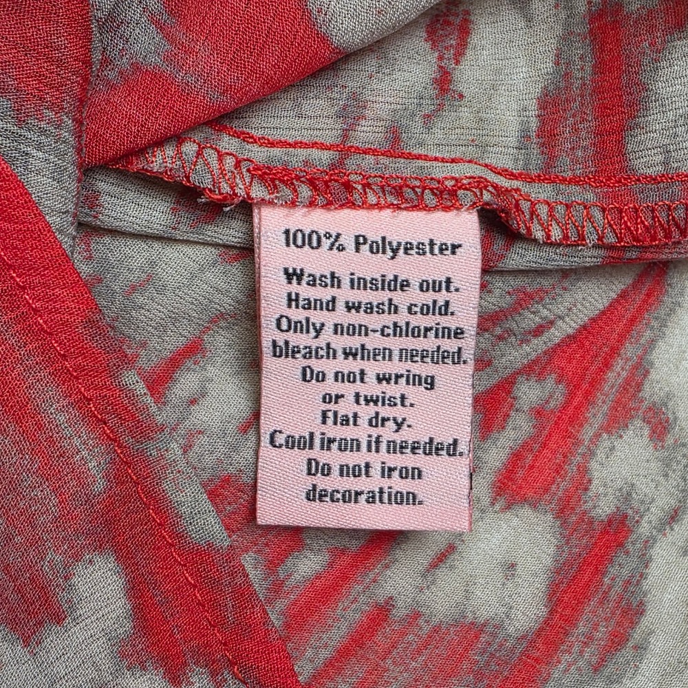 Juicy Couture Tank Top Womens XL Red Floral Rhinestone Y2K Cottagecore Boho - Picture 5 of 8